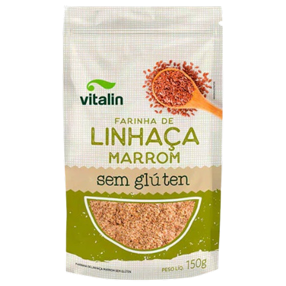 Kit 3X: Farinha de Linhaça Marrom Sem Glúten Vitalin 150g