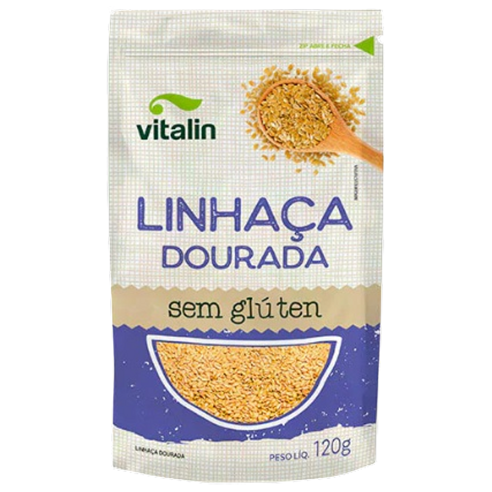 Kit 3X: Linhaça Dourada Sem Glúten Vitalin 120g