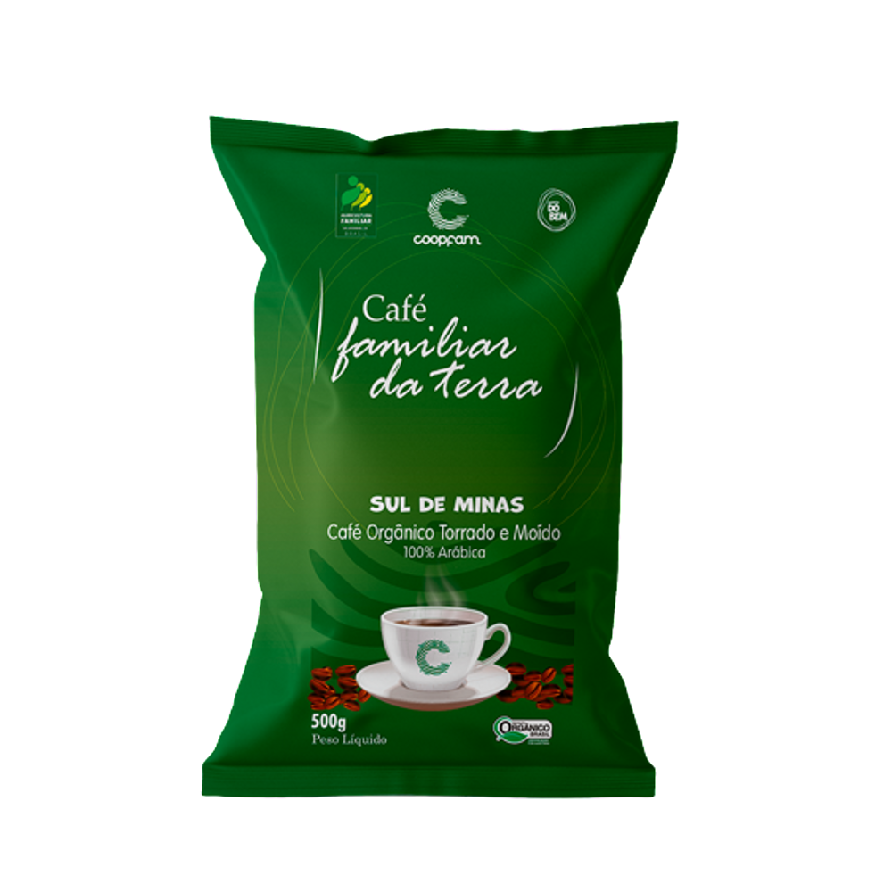 Kit 2X: Café Familiar da Terra Orgânico Moído Coopfam 500g
