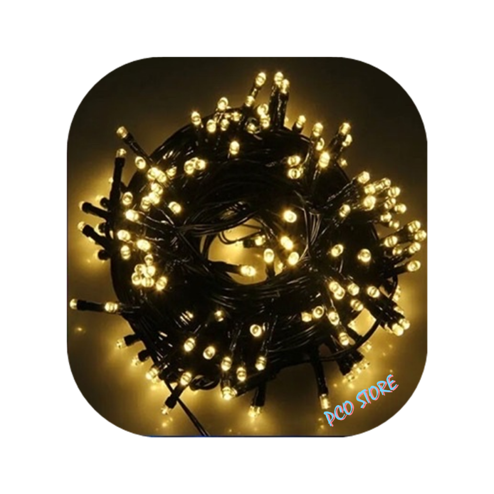 Cordão 300 Led Fixo Prova D`água 30 Metros Bivolt 31v Uso Externo Natal