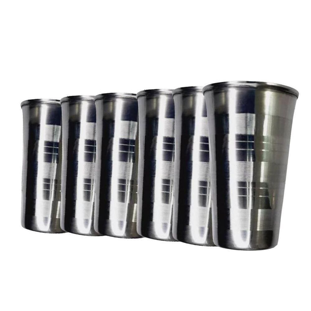 Kit 6 Copos Inox Resistentes Para Cerveja Água E Sucos 250Ml