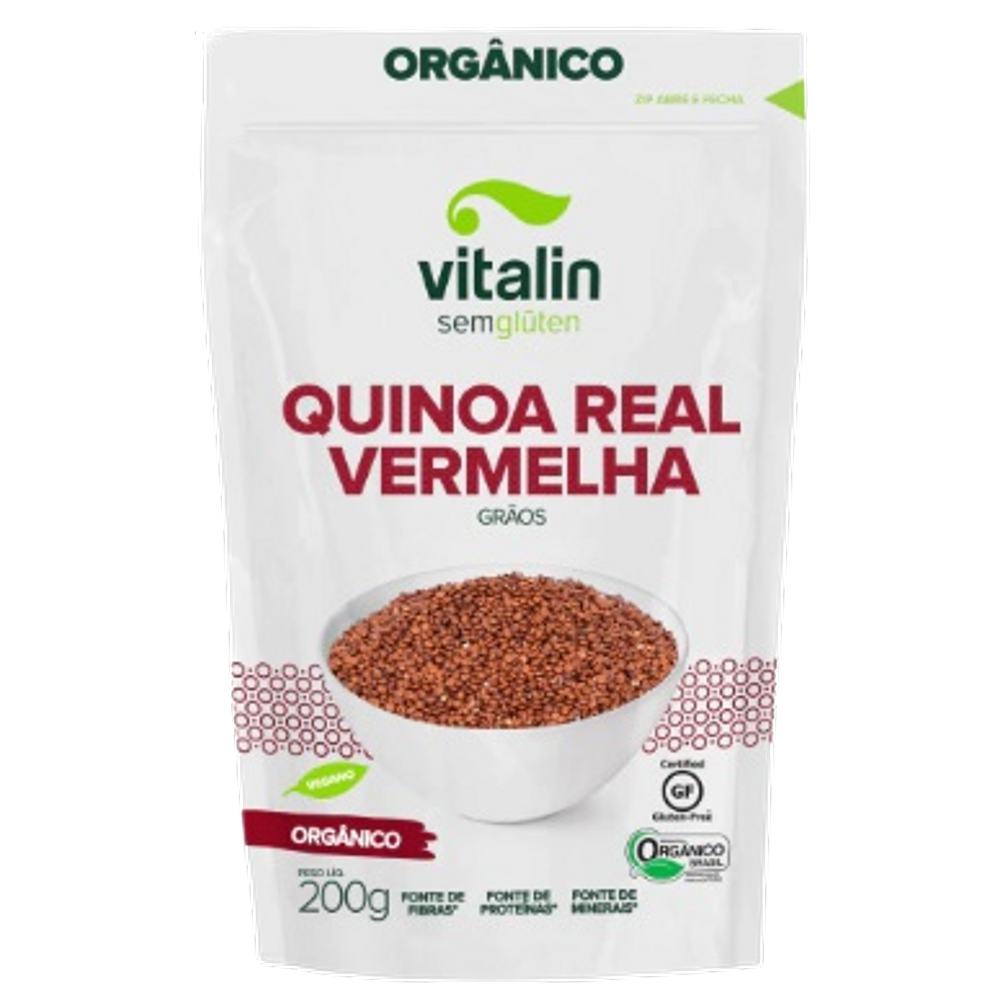 Kit 3X: Quinoa Real Vermelha em Grãos Orgânica Sem Glúten Vitalin 200g