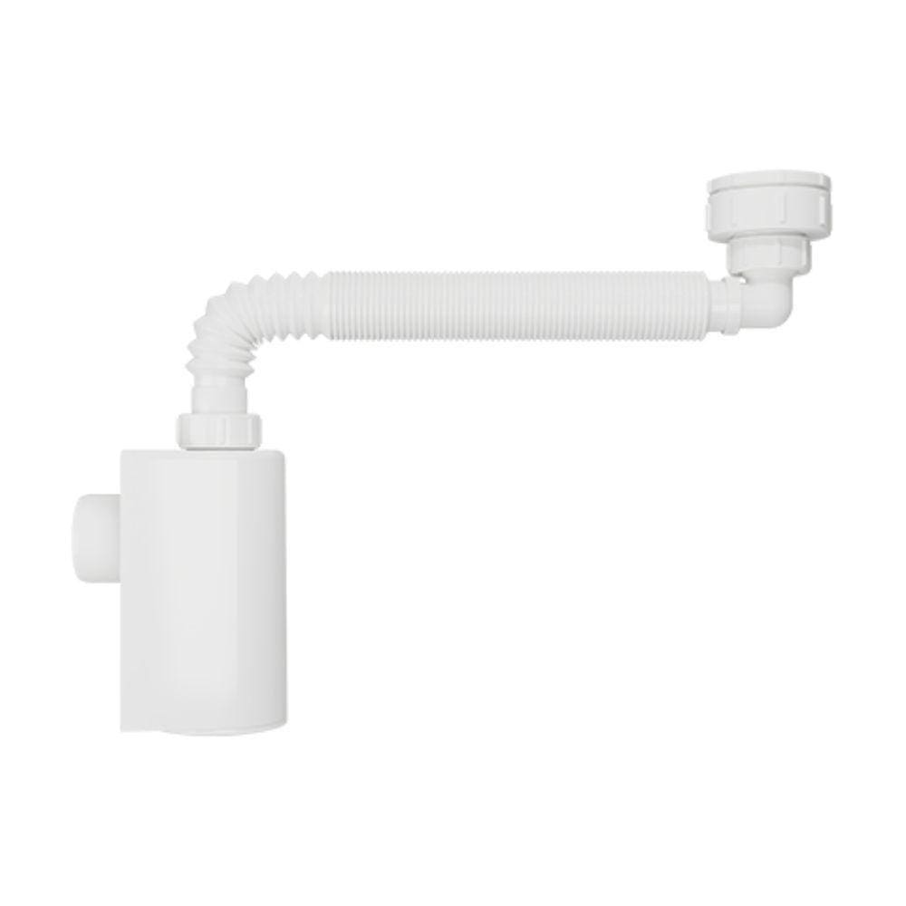Sifão Universal com Copo Blukit de Parede Branco
