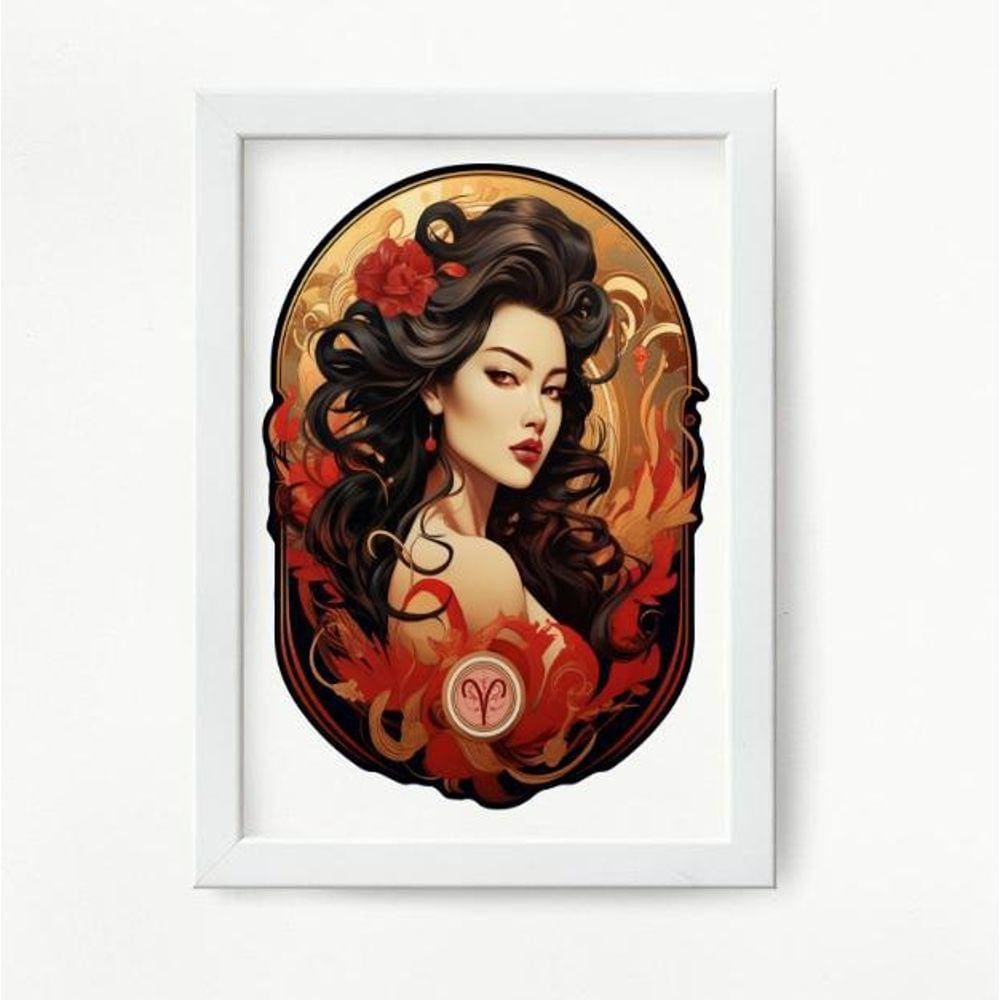 Quadro decorativo áries 45x34 - madeira branca