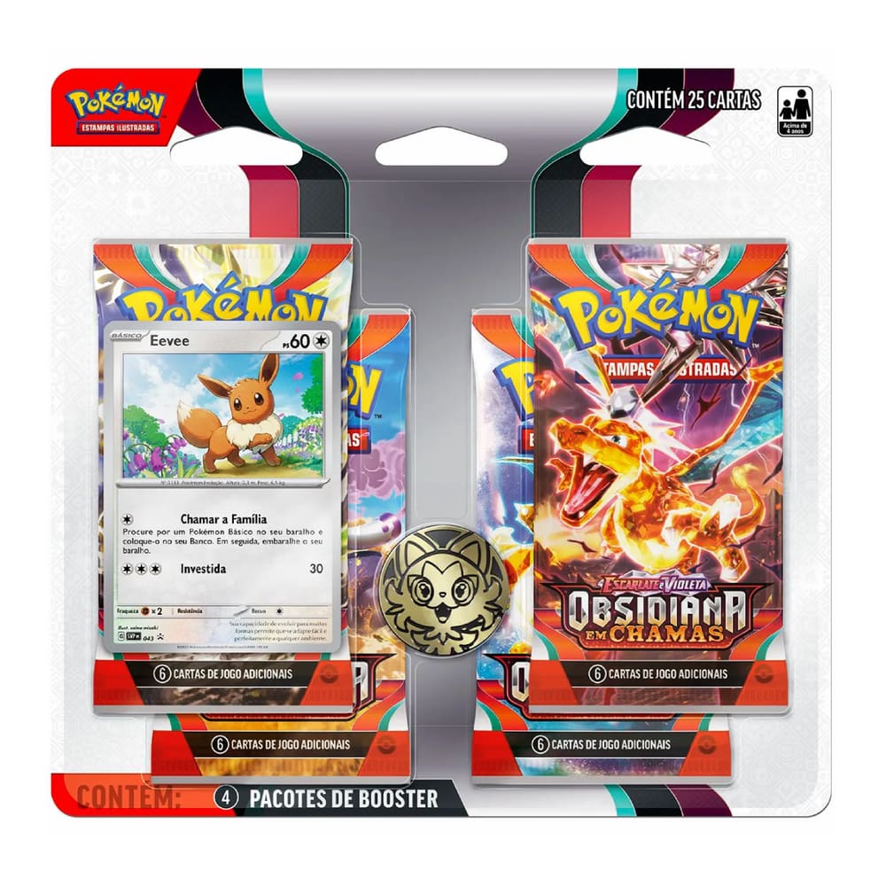 Cartas Pokémon Blister Triplo Realeza Absoluta Rilaboom - Copag