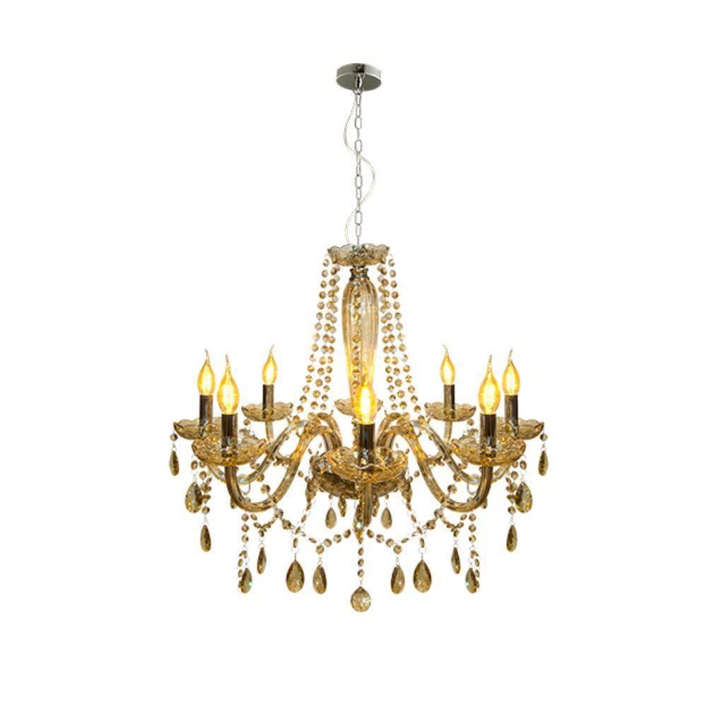 Lustre Pendente Avant Baronesa 8xE14 Vidro Champagne