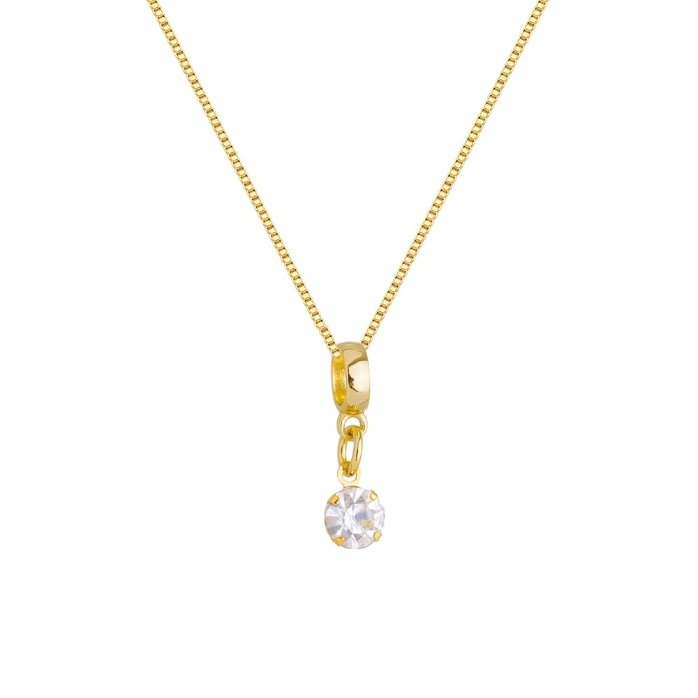 Colar Pingente Ponto de Luz Banhado a Ouro 18k