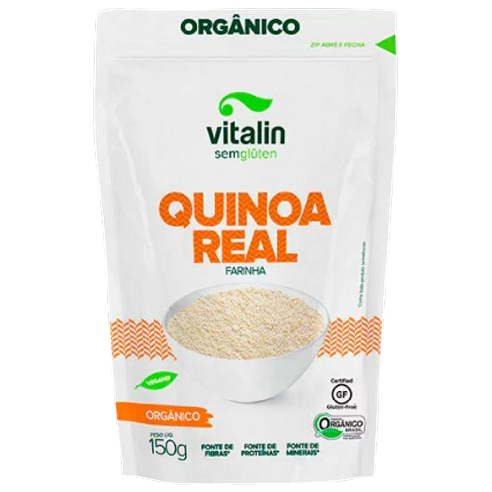 Kit 2X: Farinha de Quinoa Real Orgânica Sem Glúten Vitalin 150g