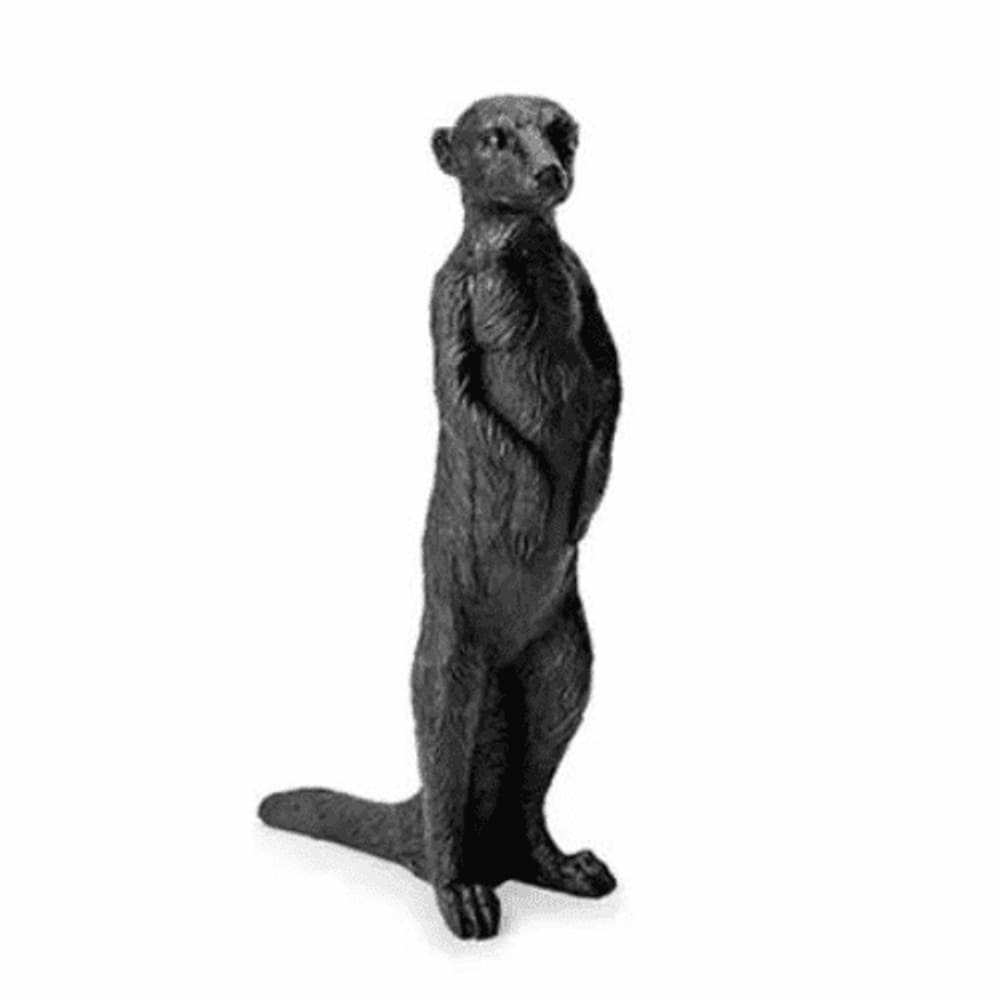 Escultura Suricato Preto Em Poliresina 119448 Mart 30x7x14cm