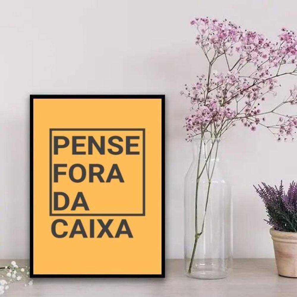 Quadro Decorativo Pense Fora Caixa 45x34cm