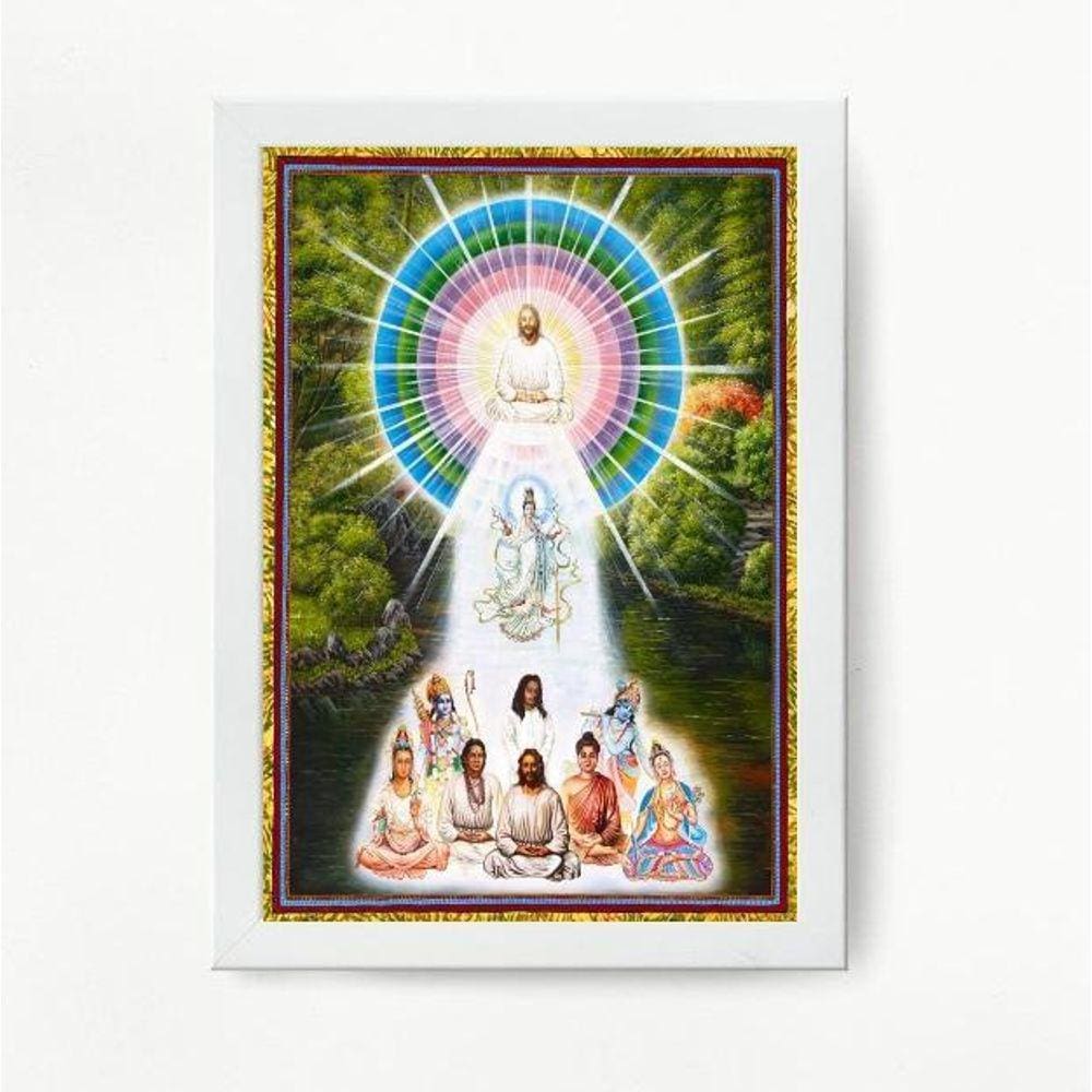 Quadro Decorativo Mestres da Luz 45x34cm - Madeira Branca