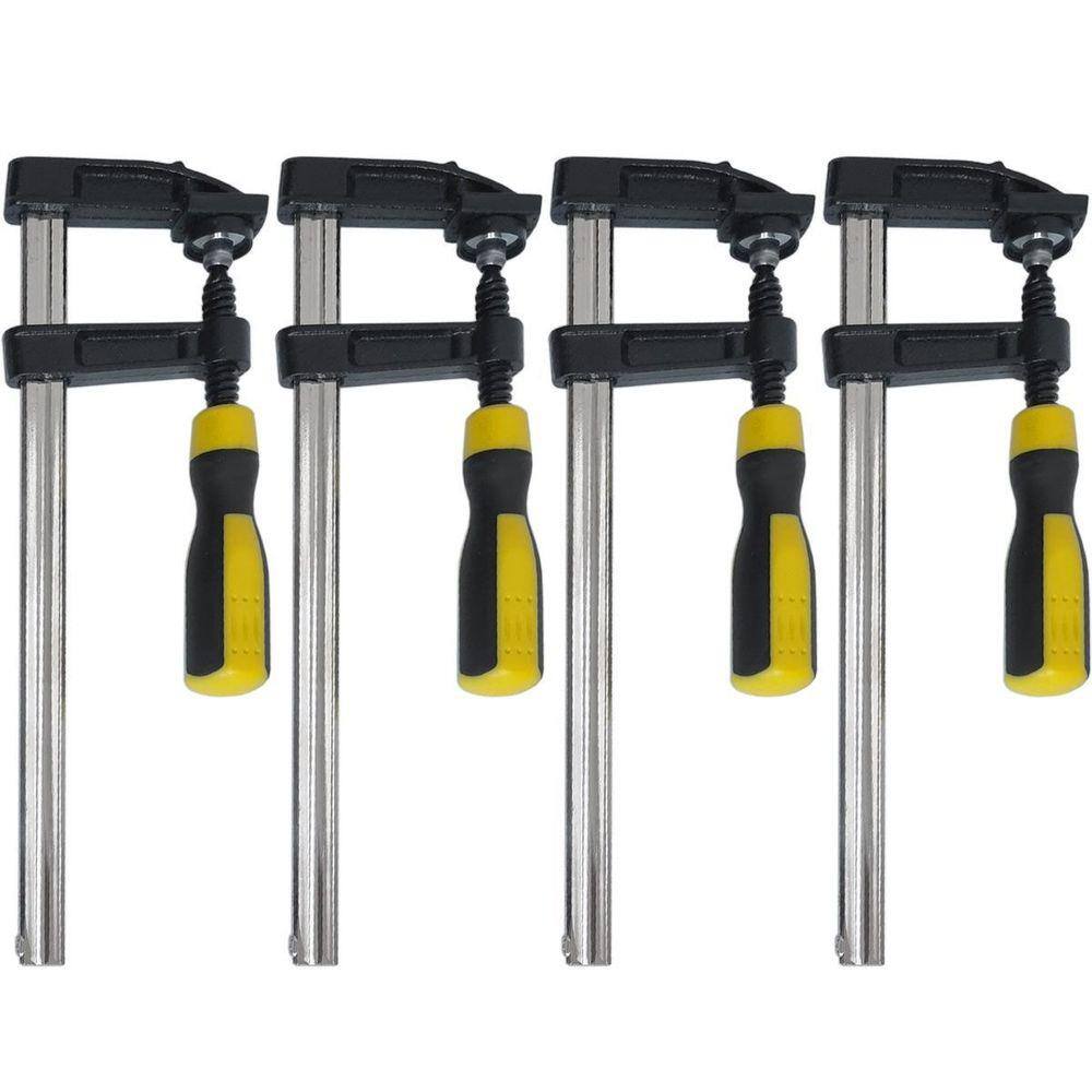 Kit 4 Grampos Sargento Tipo F 50 X 200Mm 8 Pol. Marcenaria