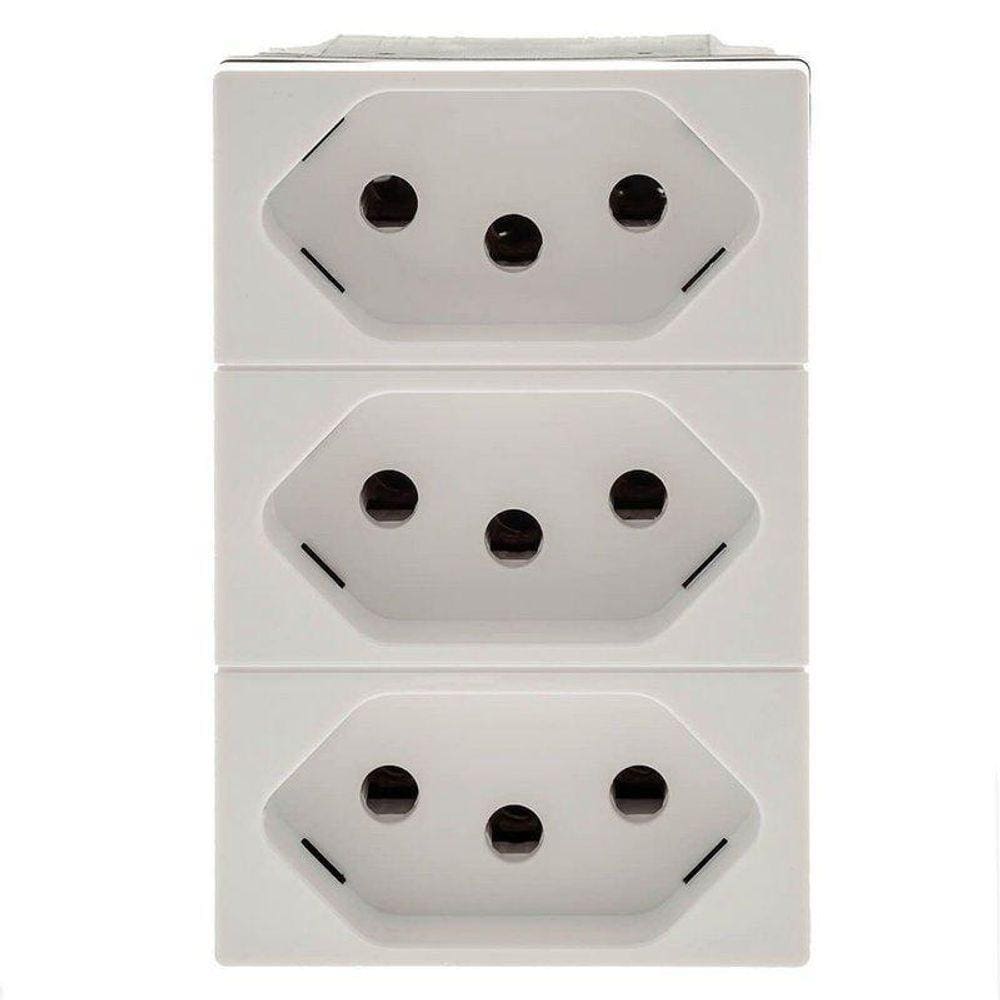 Módulo Tomada Tripla Monobloco Pial Plus+ Legrand 615043Bc