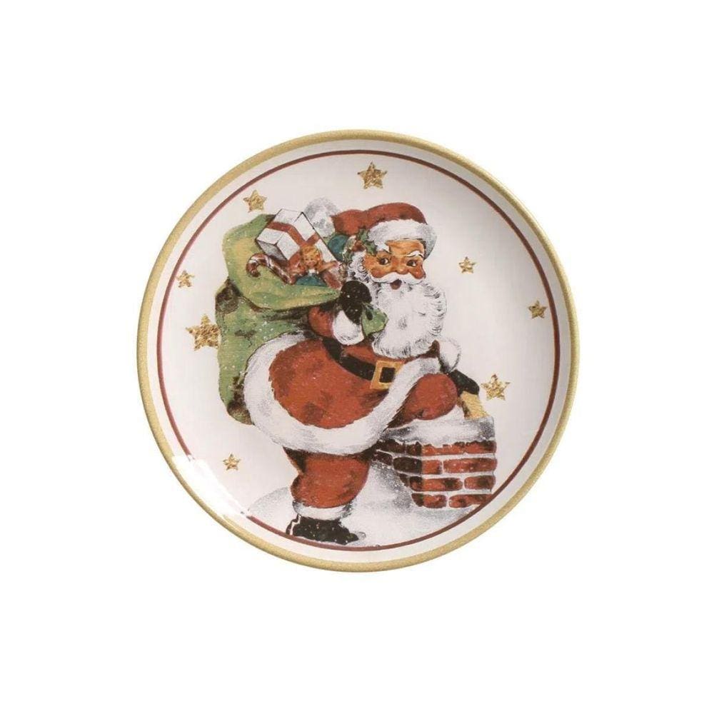 Conjunto 6 Pratos Santa Claus Porto Brasil 20,5cm