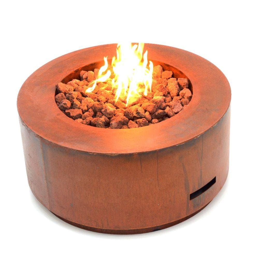 Lareira a Gás para Área Externa em Aço Corten Fire Pit Coliseum - K3 Imports