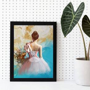 Quadro Decorativo Artístico Bailarina 24X18Cm - Com Vidro