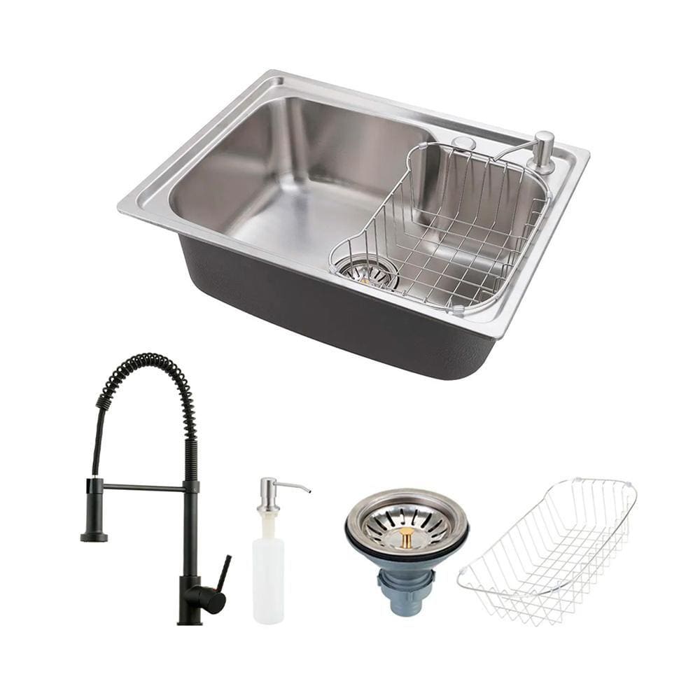 Cuba para Cozinha Aço Inox com Acessórios Matis e Torneira Monocomando Envira Pingoo.casa - Preto