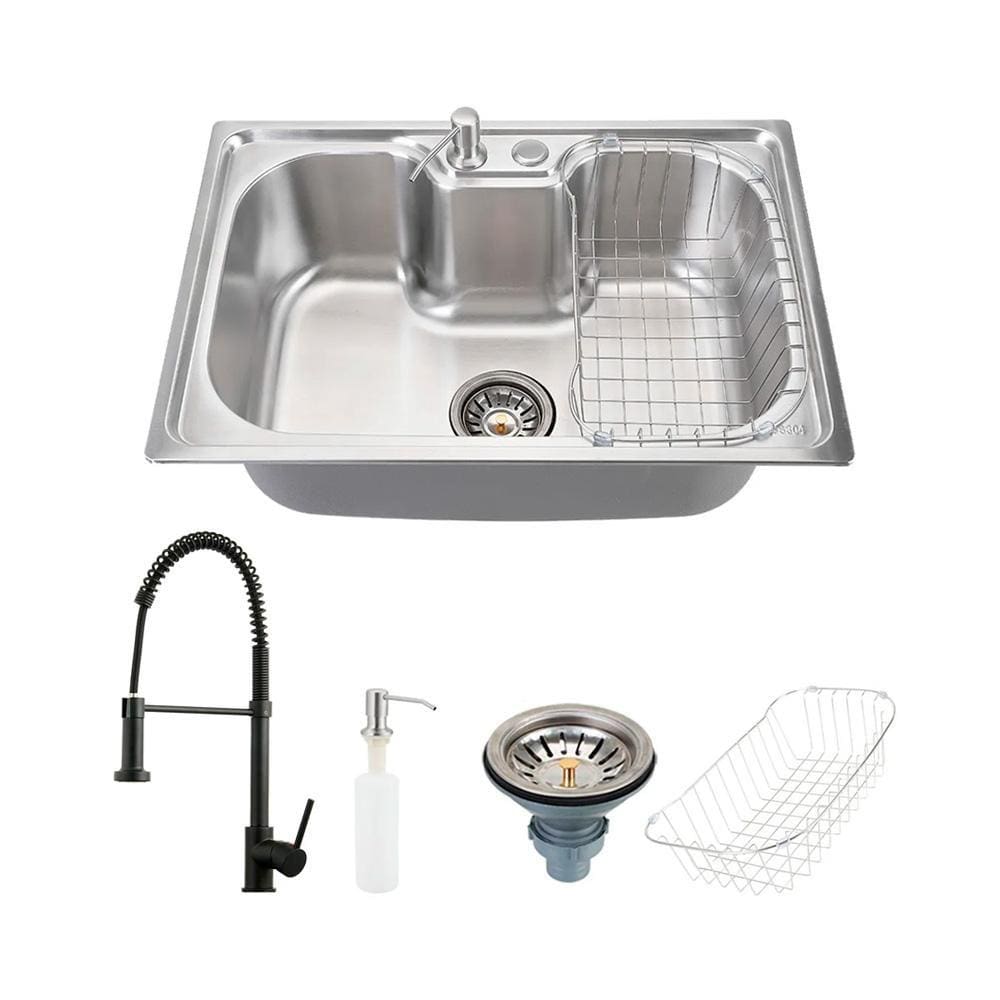 Cuba para Cozinha Aço Inox com Acessórios Carajás e Torneira Monocomando Envira Pingoo.casa - Preto