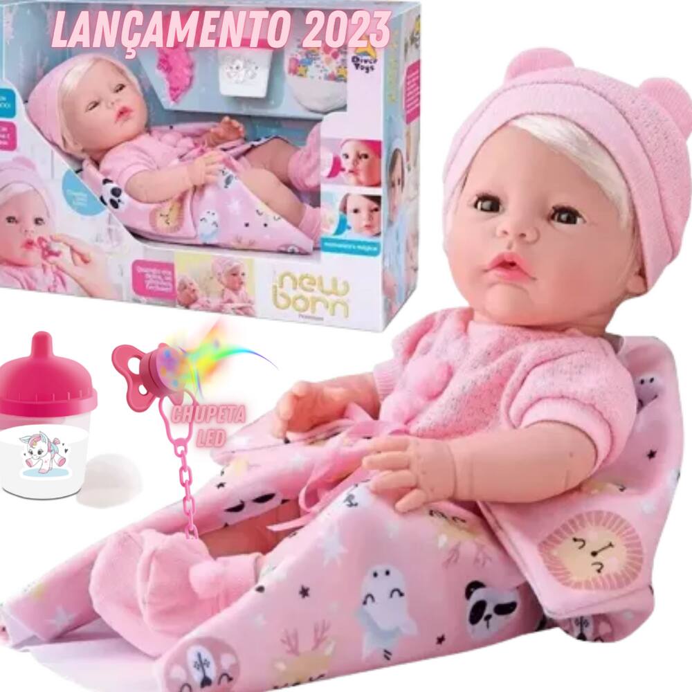 Boneca Bebe reborn Meu Bebezinho 31cm com acessórios ED1