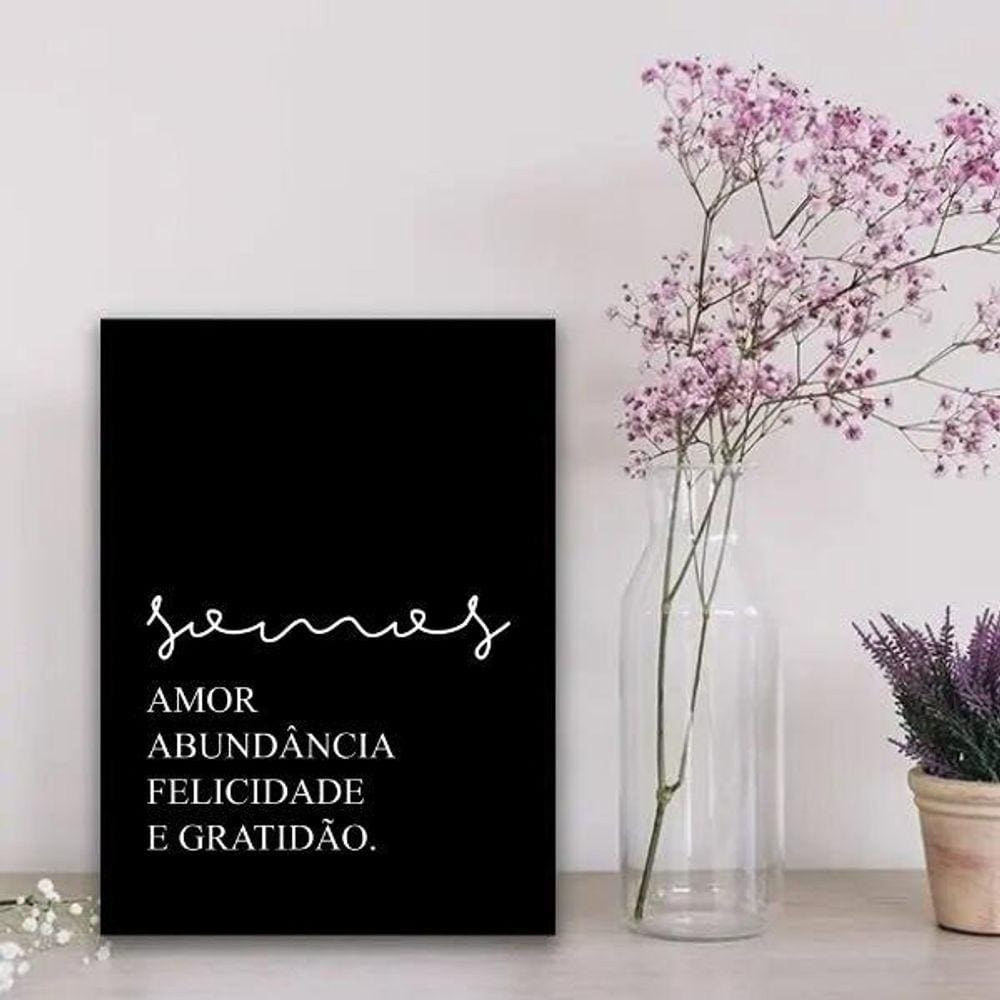 Quadro Somos Amor Abundância Felicidade Gratidão 33X24Cm