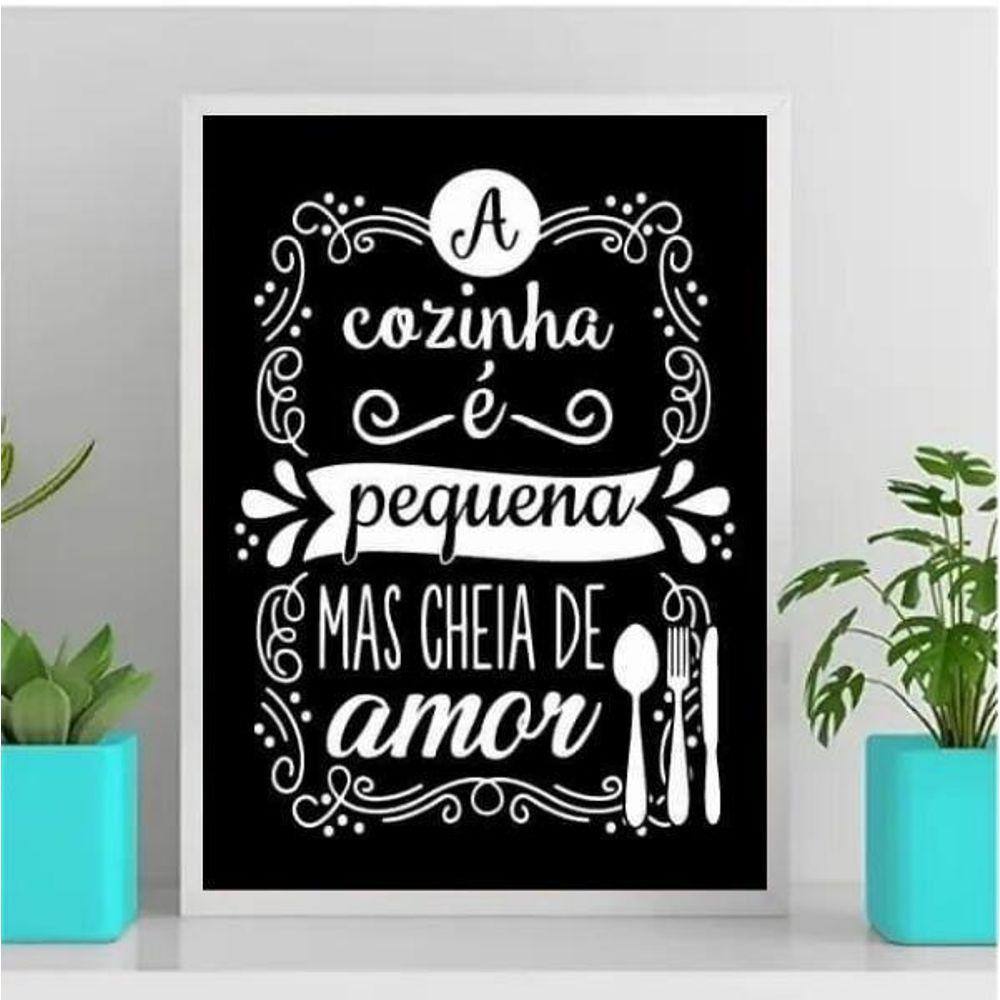 Quadro decorativo para cozinha 24x18cm - Madeira Branca