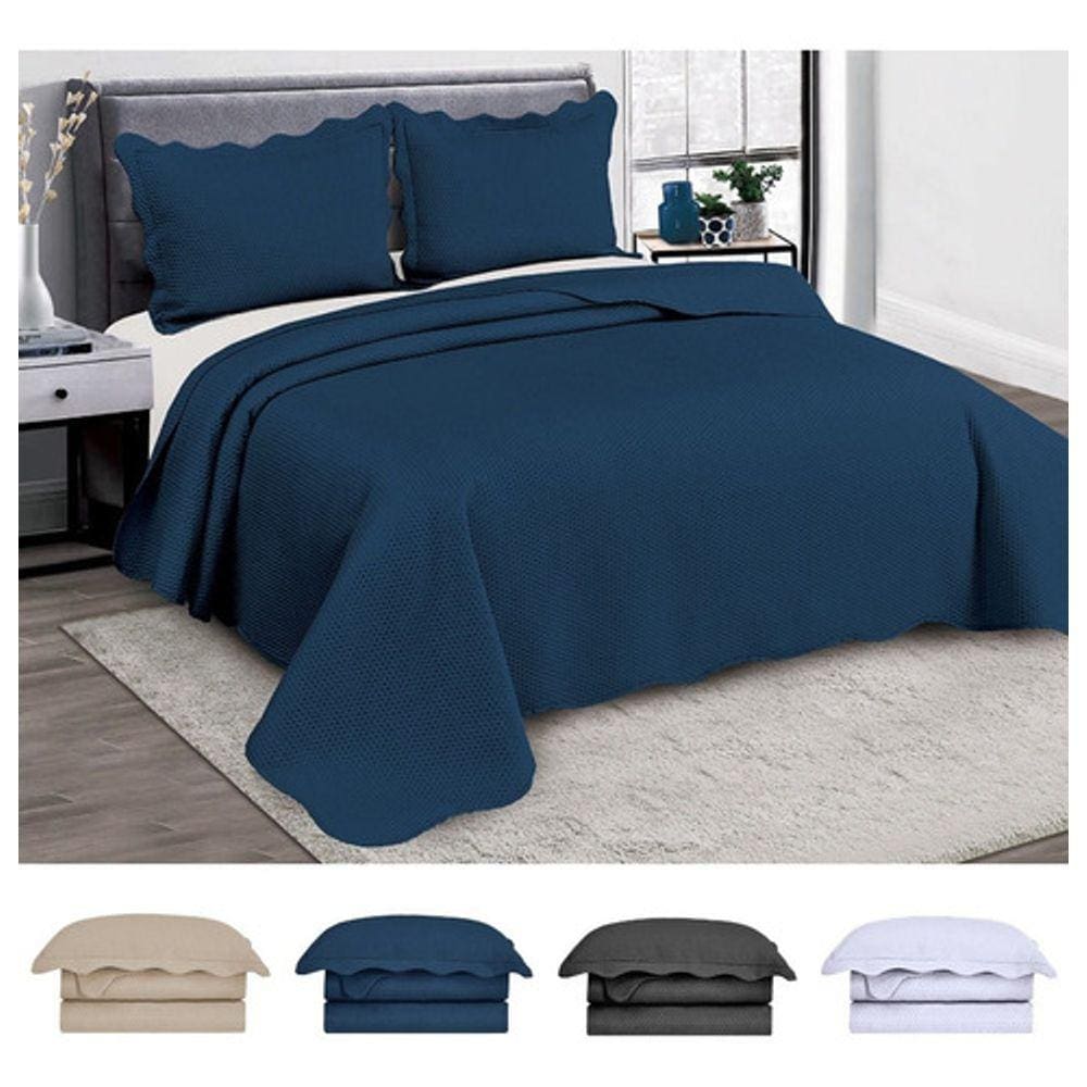 Colcha King Cobre Leito Roupa De Cama Kit 3 Pçs Dupla Face