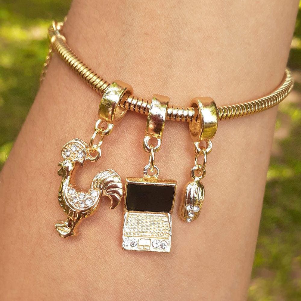 Pulseira Profissão Publicidade Para Pandora Banhado a Ouro 18k