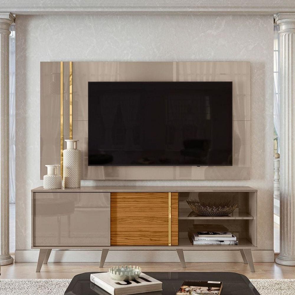 Combo Cronos Para Tv De Até 65 Polegadas - Fend / Naturale - Madetec