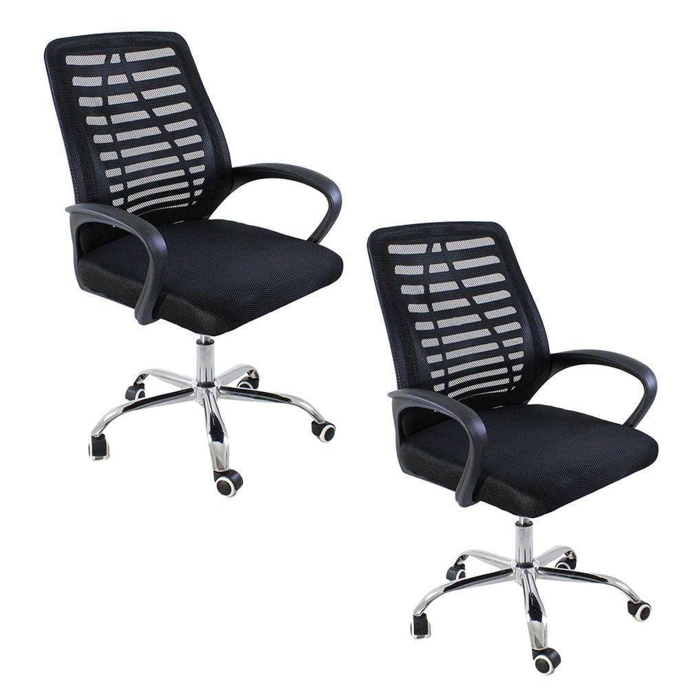 Kit 2 Cadeiras de Escritório Esteirinha Mesh Ergonômica