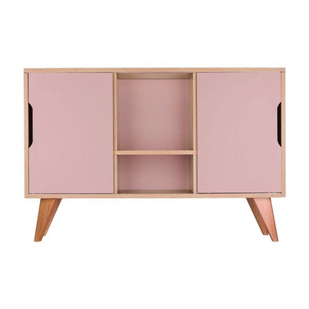 Aparador Buffet com 2 Portas Murano Carvalho e Rosa Claro