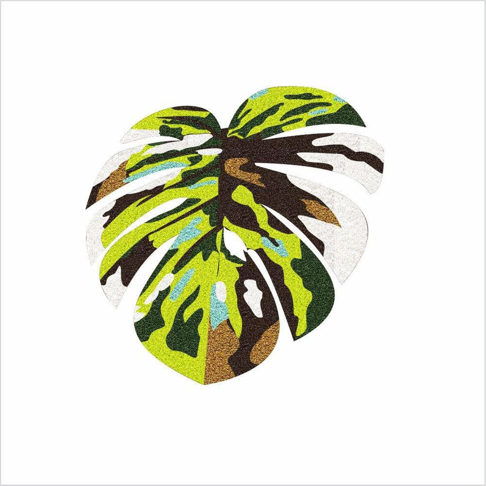 Tapete Botânico Formato Folha, De Coração De Entrada E Para Quarto, Sala, Banheiro.