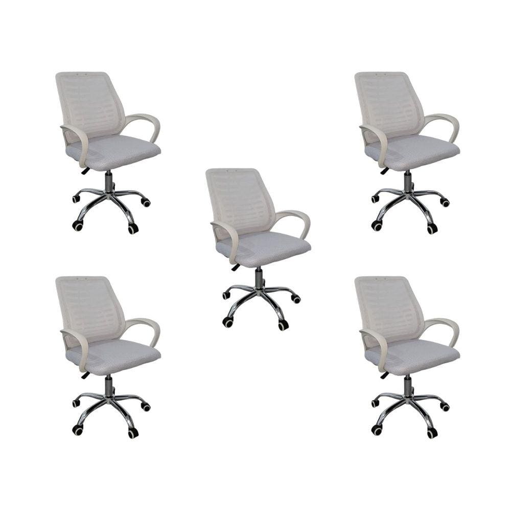 Kit 5 Cadeiras de Escritório Esteirinha Mesh Ergonômica
