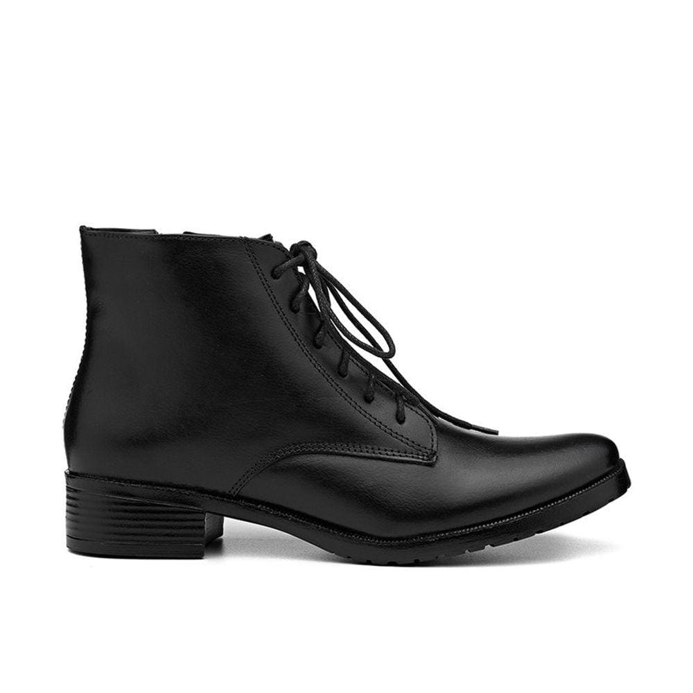 Bota Feminina Metropolitan Com Cadarco Preta