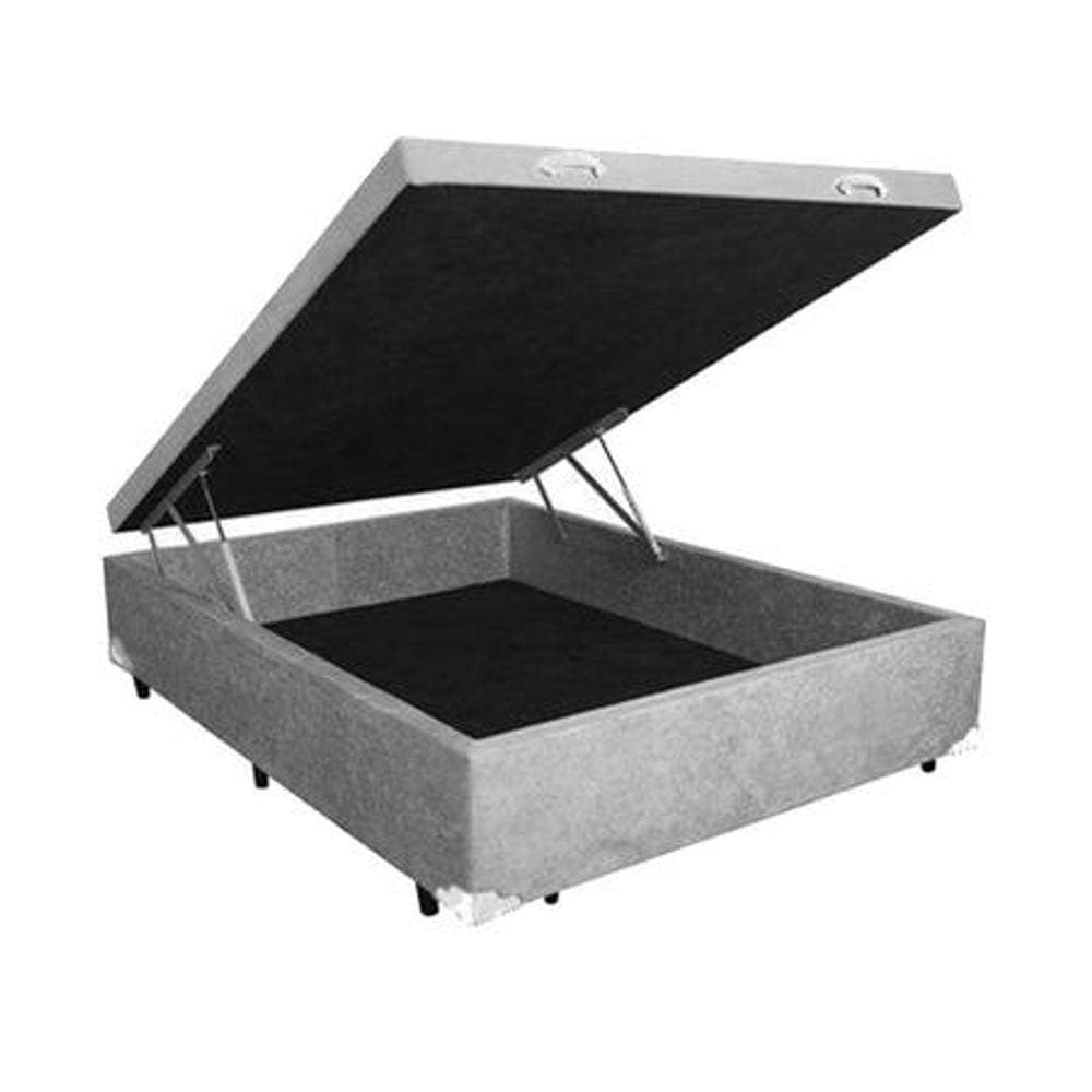 Cama Box Baú Viúva Suede Cinza - 39x128x188