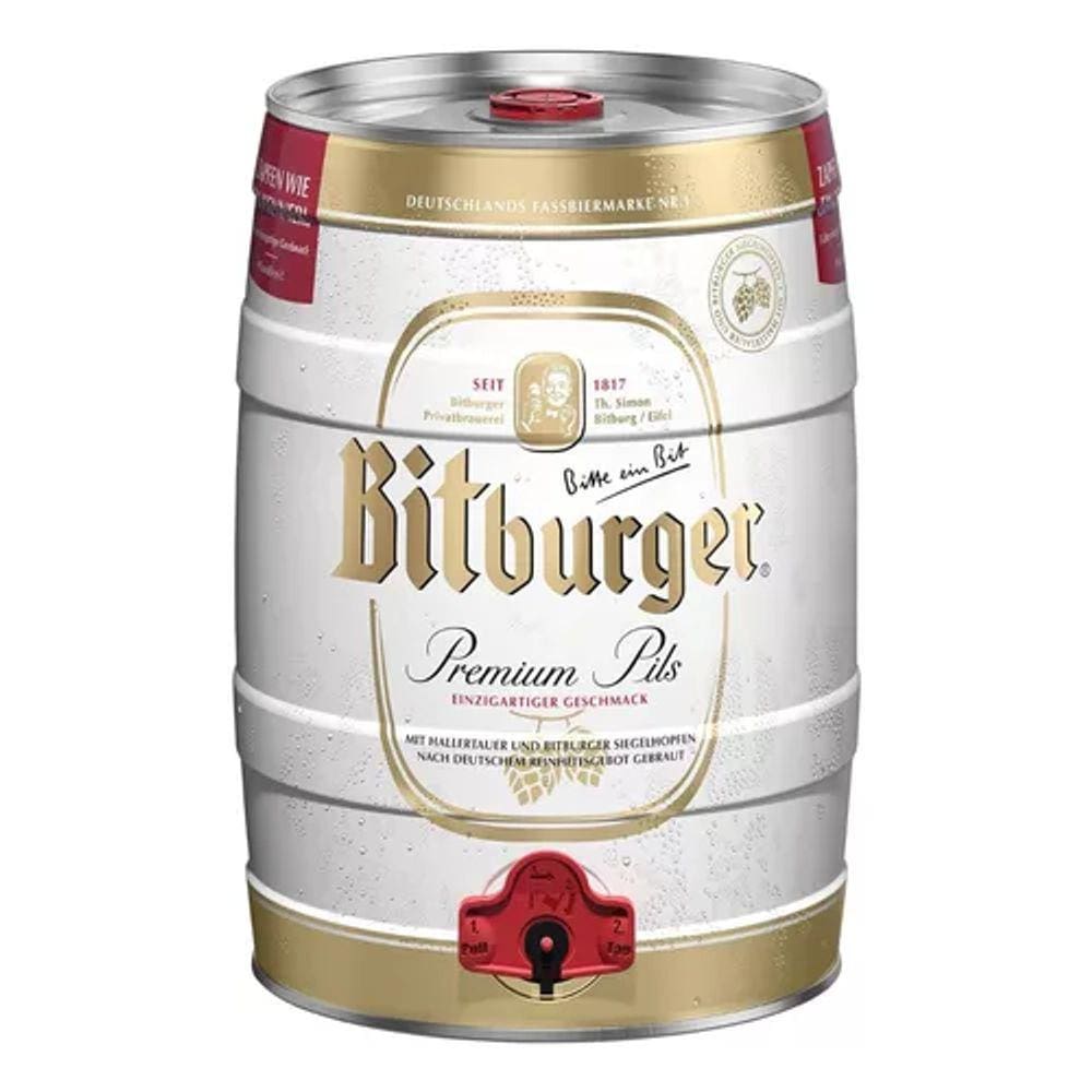 Barril Cerveja Bitburger 5 Litros Pilsen Importado Alemanha