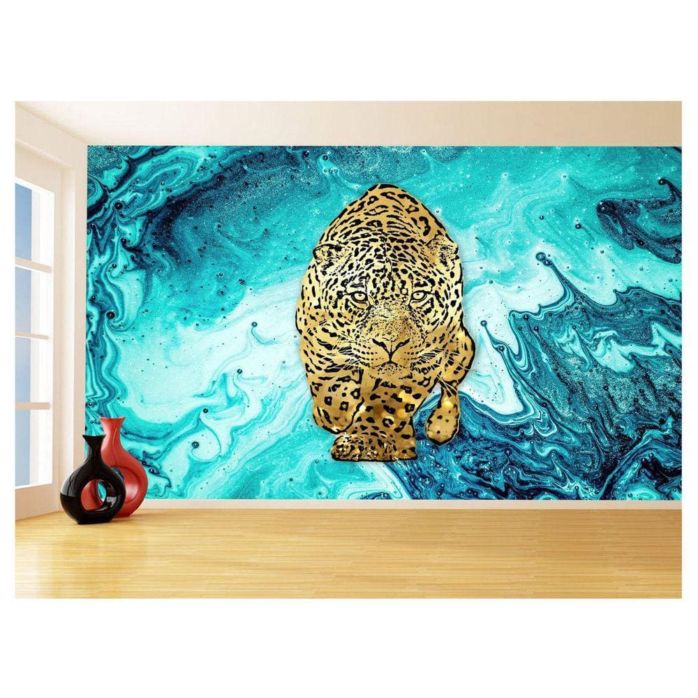Papel De Parede 3D Animais Pop Art Onça Pintada 3,5M Pxa71