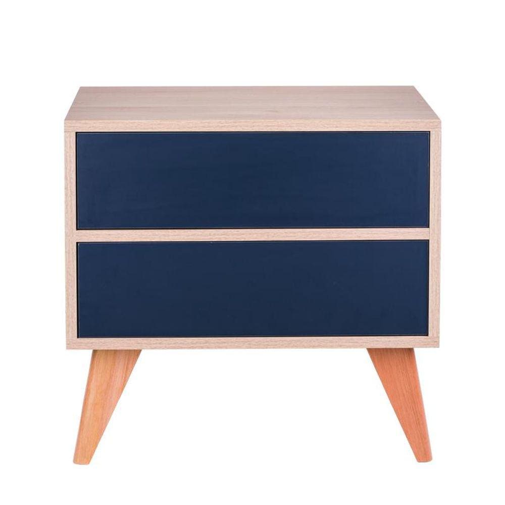 Sapateira com Portas Vicenza Carvalho e Azul Marinho 60 x 40cm