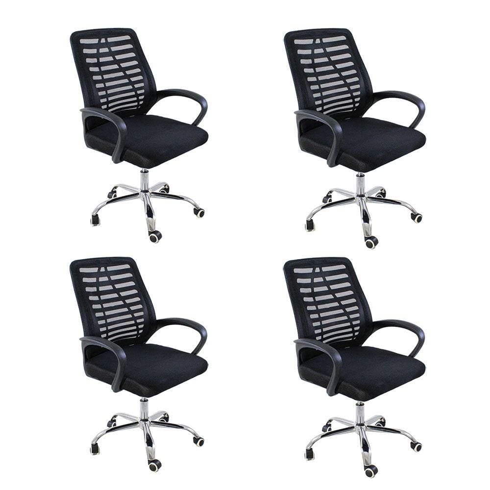 Kit 4 Cadeiras de Escritório Esteirinha Mesh Ergonômica