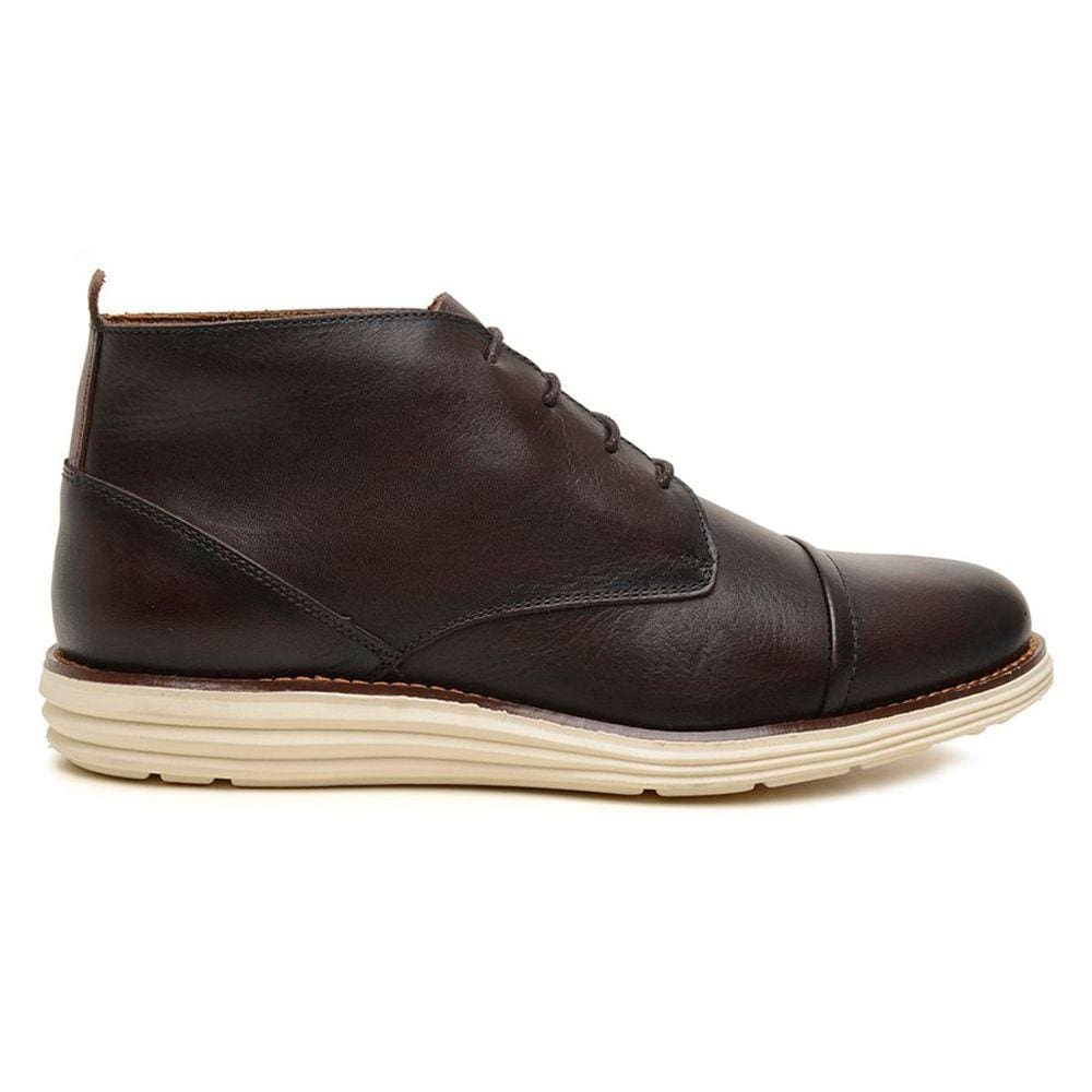 Sapato Casual Oxford Masculino Cano Medio Cafe