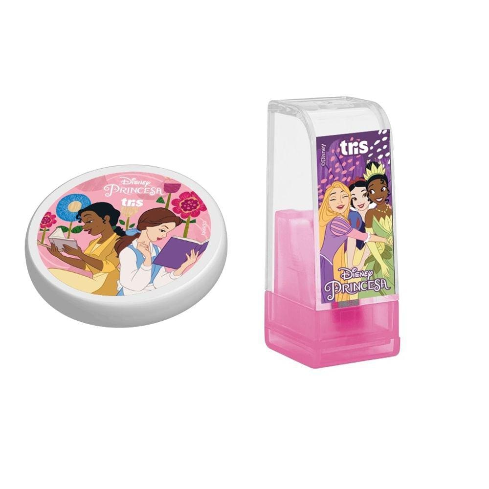Kit 2 Peças Escolar 1 Apontador + 1 Borracha Princesas Tris