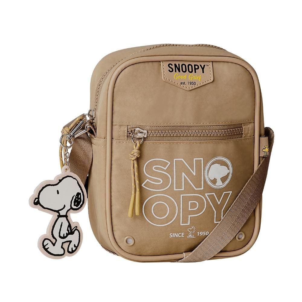 Bolsa Transversal Snoopy Colors Em Nylon Sp2850Ta Taupe