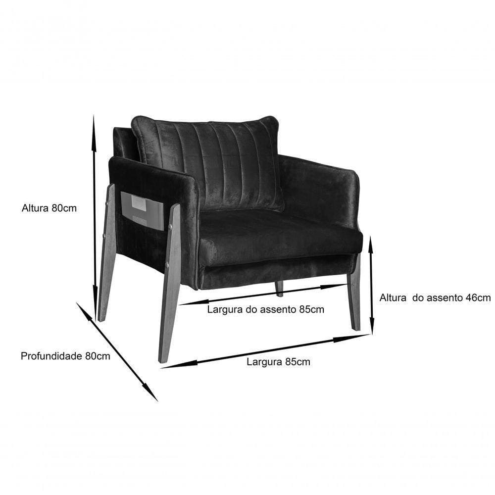 Poltrona Decorativa Luxo Milão Dora Bela 0125 Rosa