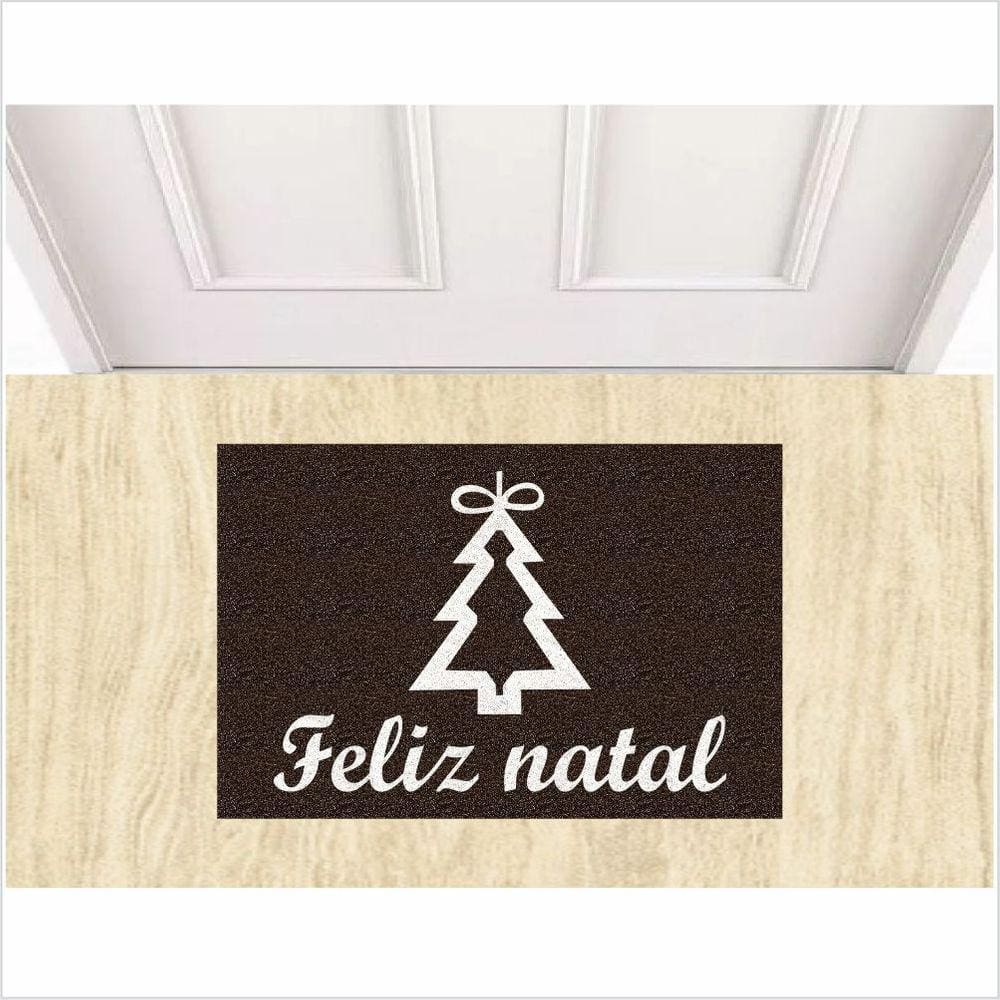 Tapete Capacho Árvore De Natal Cor Marrom