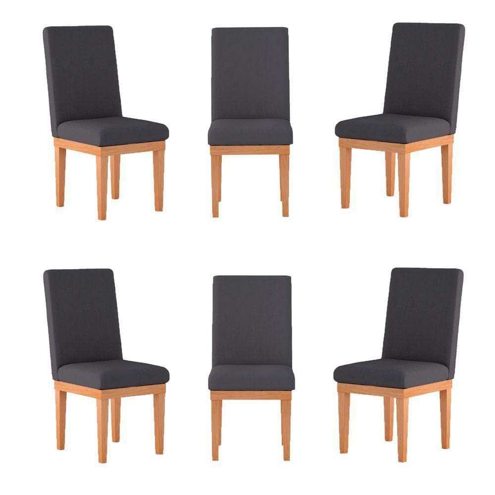 Kit Cadeiras Mesa De Jantar Cinza