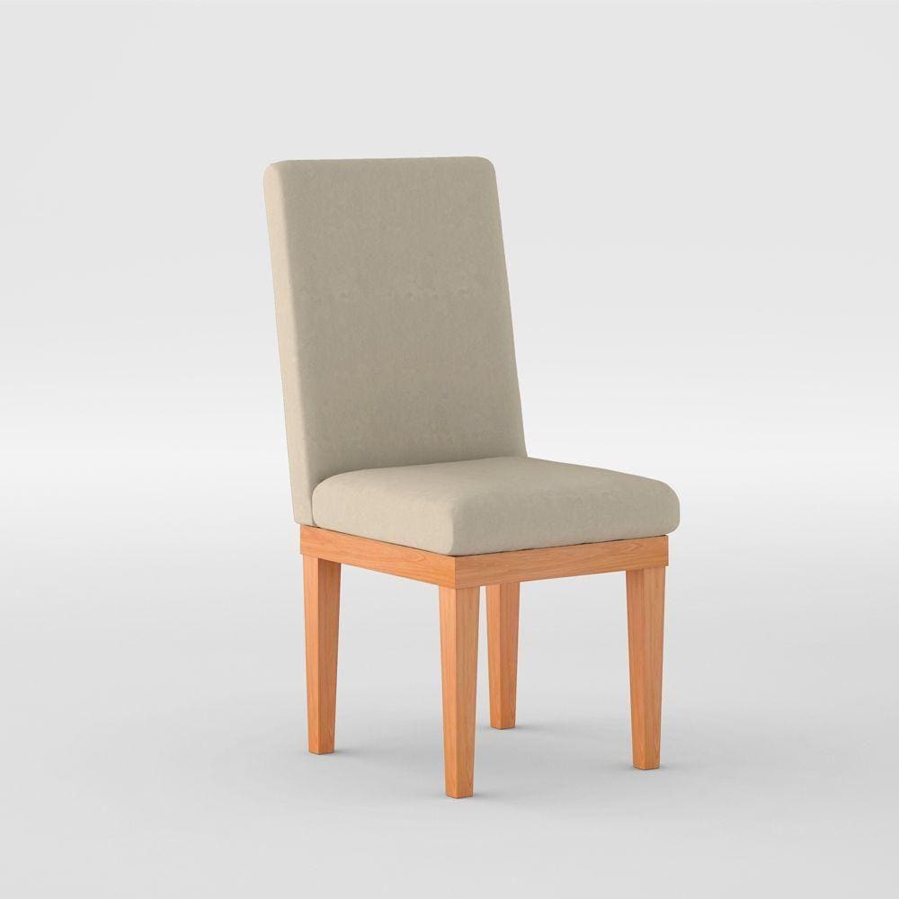 Cadeira Estofada Reforçada Mesa De Jantar Bege
