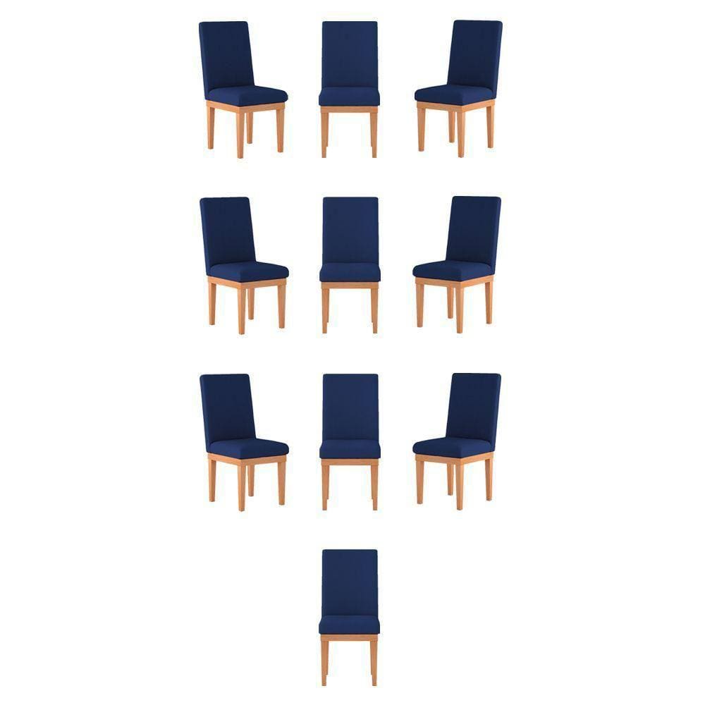 Kit 10 Cadeiras Estofadas Para Mesa azul Marinho