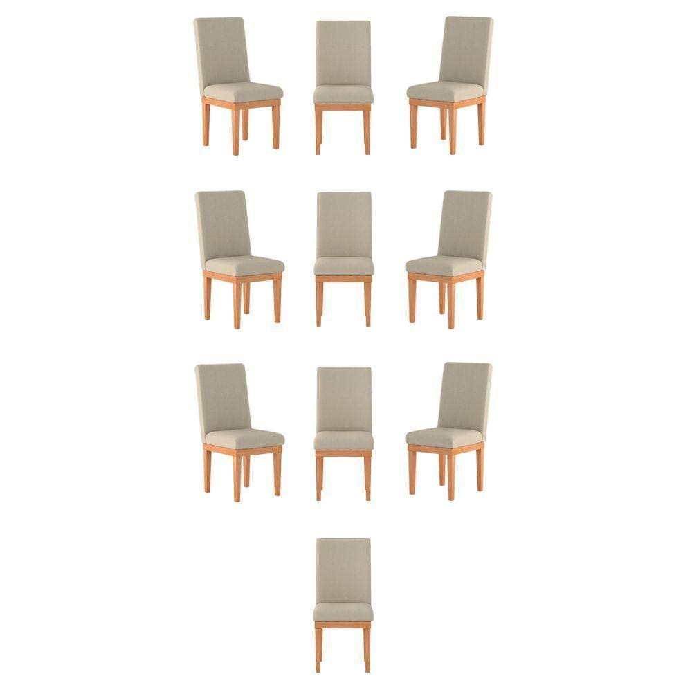 Kit 10 Cadeiras Estofadas Para Mesa bege