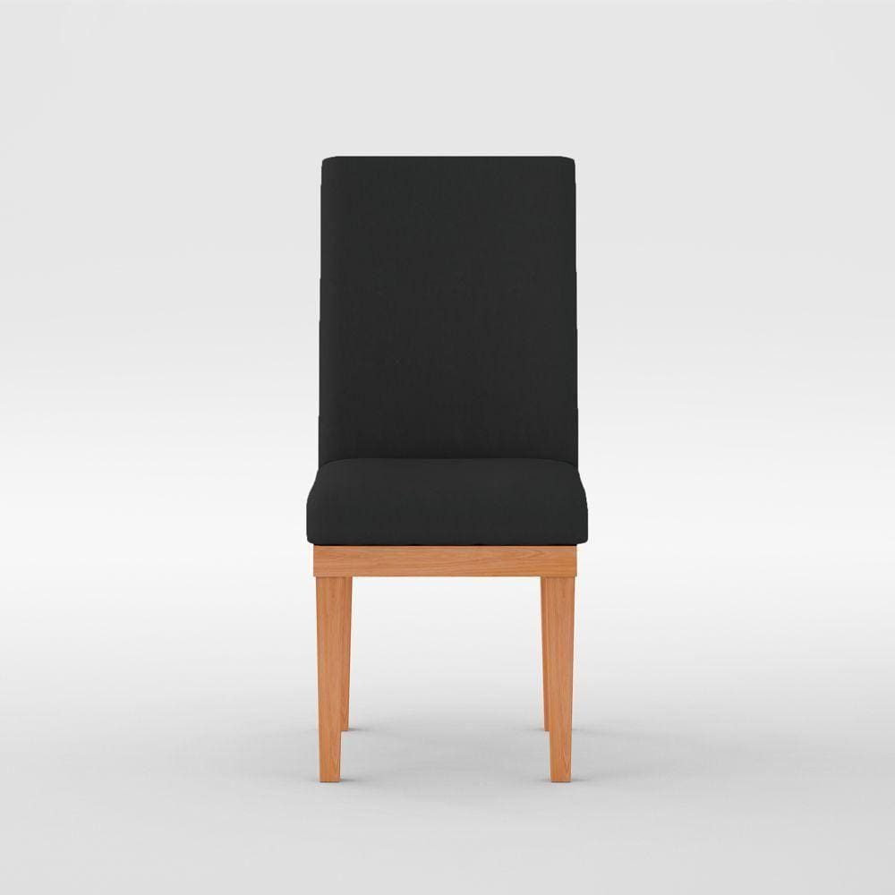 Cadeira Para Mesa De Jantar Estofada Reforçada preta