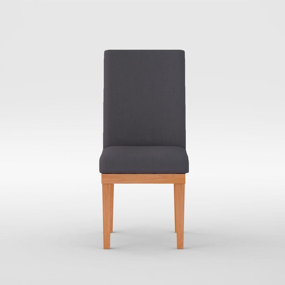 Cadeira Para Mesa De Jantar Estofada Reforçada Cinza