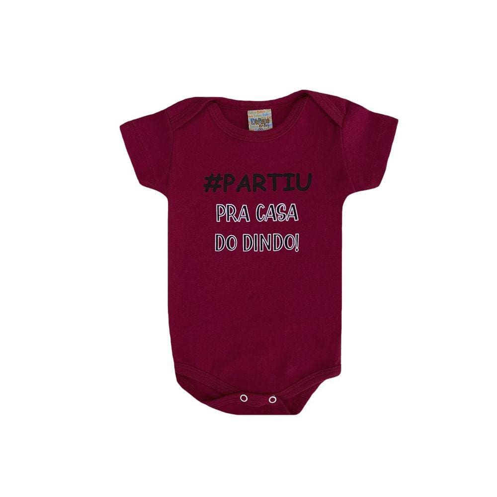 Body Infantil Menino Partiu Pra Casa do Dindo! Vermelho - Didiene